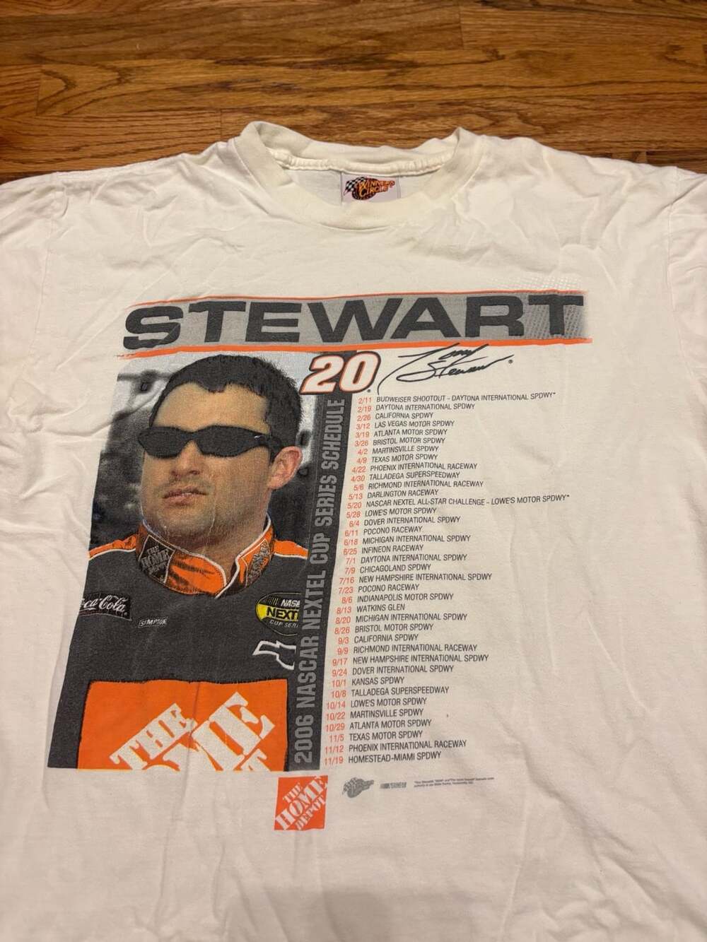 Vintage Tony Stewart 2006 NASCAR Winners Circle T-Shirt White